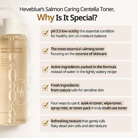 HEVEBLUE Salmon Caring Centella Toner 200mL