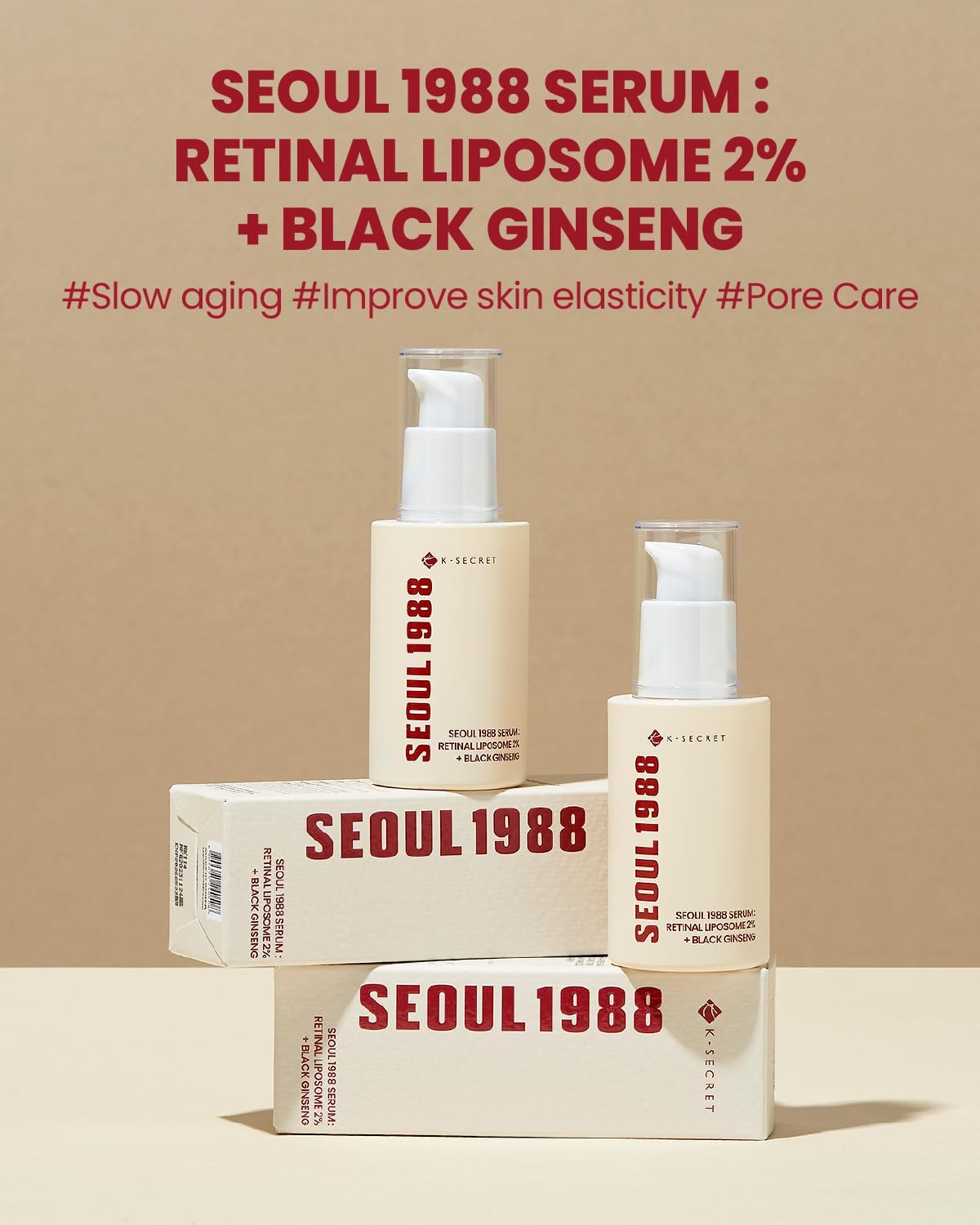 KSECRET SEOUL 1988 Serum : Retinal Liposome 2% + Black Ginseng  30mL
