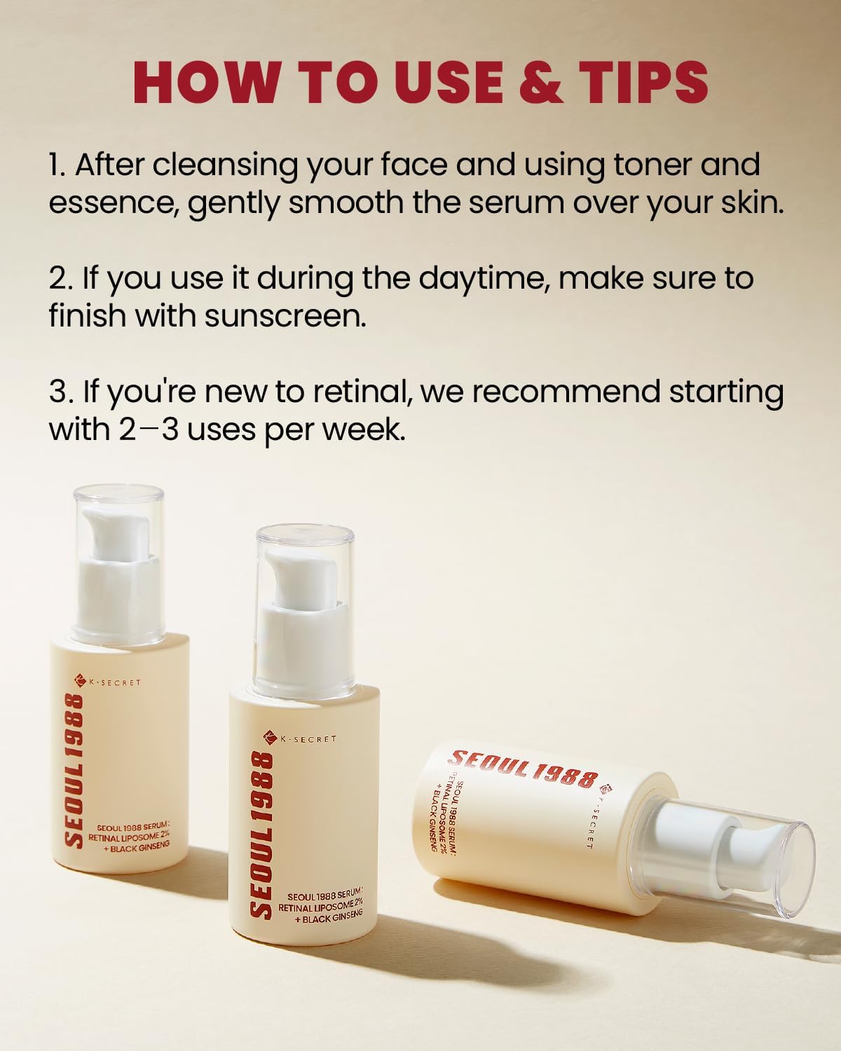 KSECRET SEOUL 1988 Serum : Retinal Liposome 2% + Black Ginseng  30mL