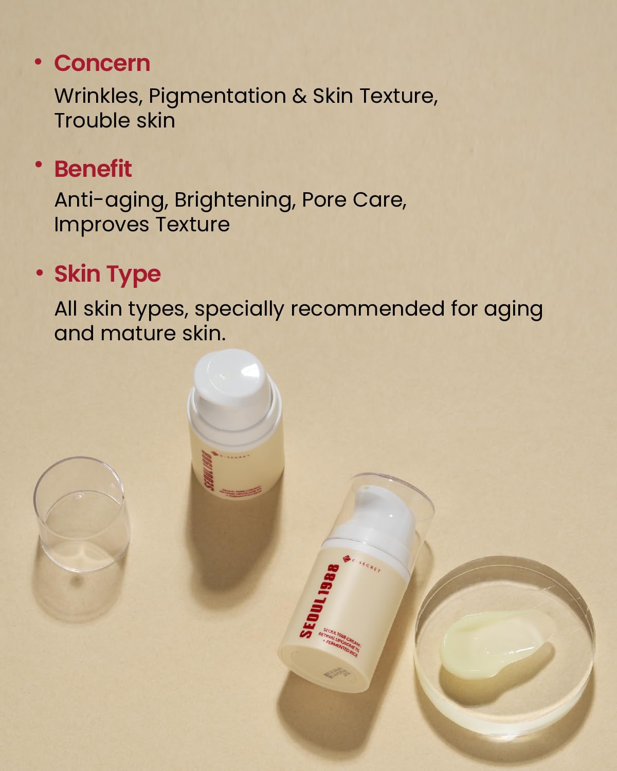 KSECRET SEOUL 1988 Cream : Retinal Liposome 1% + Fermented Rice 50mL