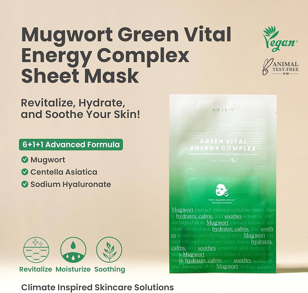 Axis-y Mugwort Green Vital Energy Complex Sheet Mask 27mL