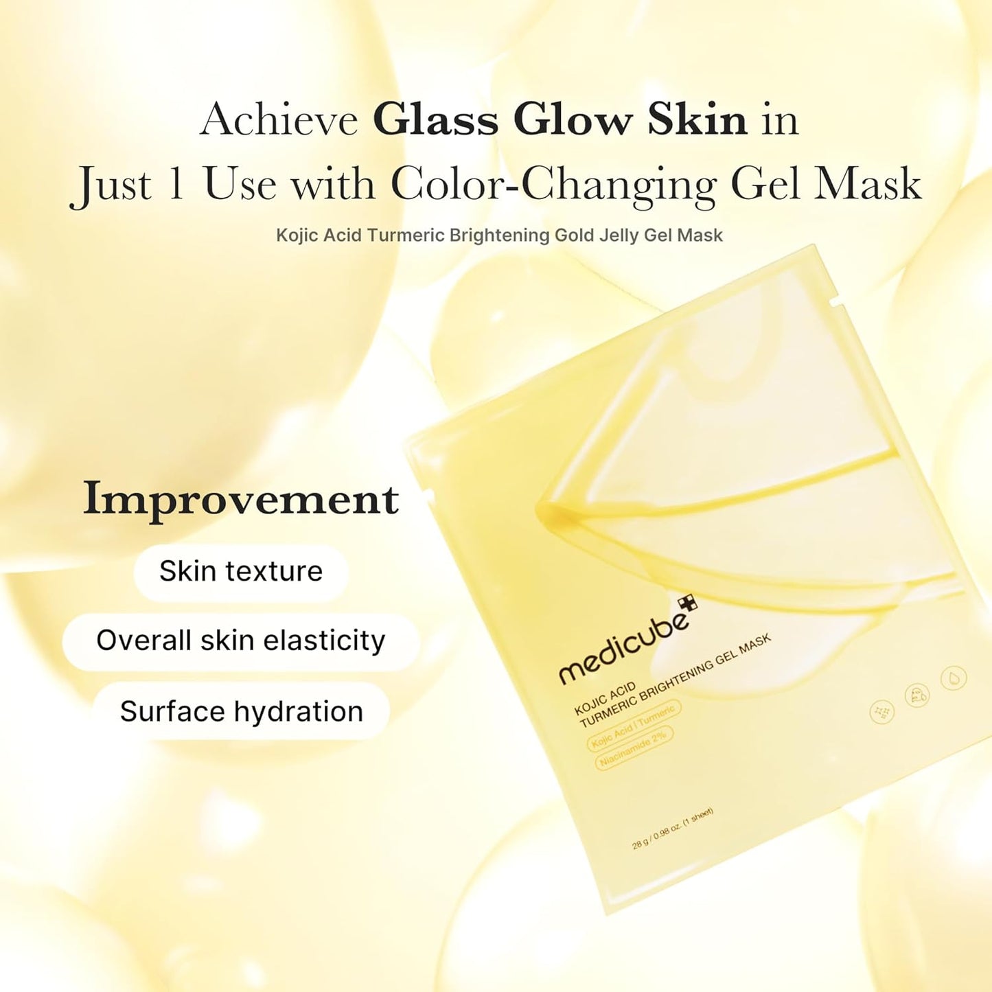 medicube Kojic Acid Turmeric Brightening Gel Mask Set (4pc)