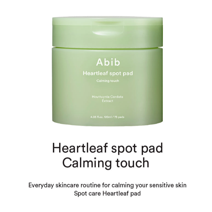 Abib Heartleaf spot pad calming touch Everyday skincare routine for calming your sensitive skin 