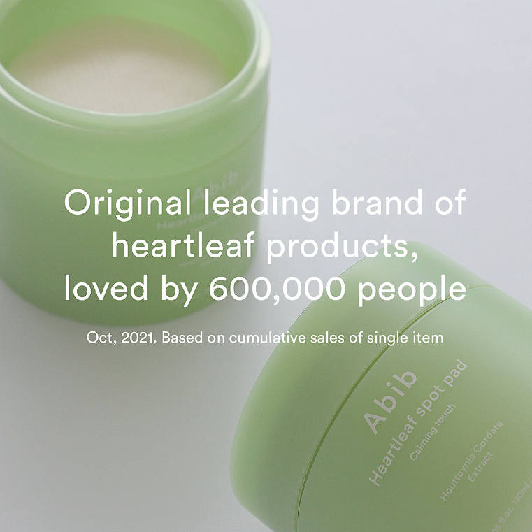 Abib original leading brand of hearleaf products, loved by 600,000 people oct 2021 based on cumulative sales of single item