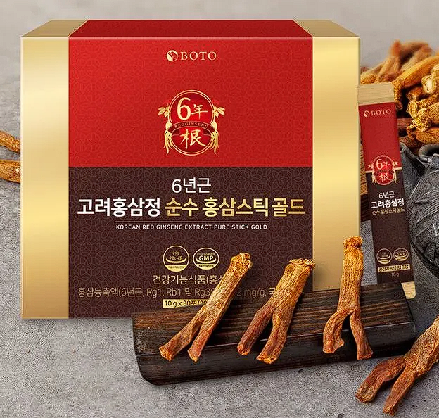 BOTO Korean Red Ginseng Extract Pure Stick Gold (10g x 30 sticks)