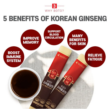 BOTO Korean Red Ginseng Extract Pure Stick Gold (10g x 30 sticks)