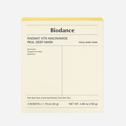 Biodance Radiant Vita Niacinamide Real Deep Mask 4pc