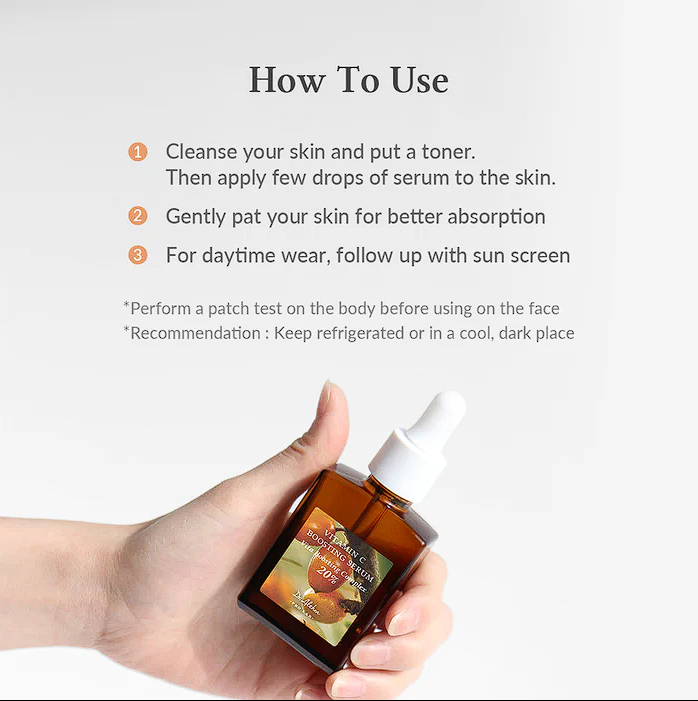 how to use: cleanse skin and put a toner. then apply a few drops of serum to the skin. gently pat skin for better absorption. for daytime wear follow up with sunscreen.