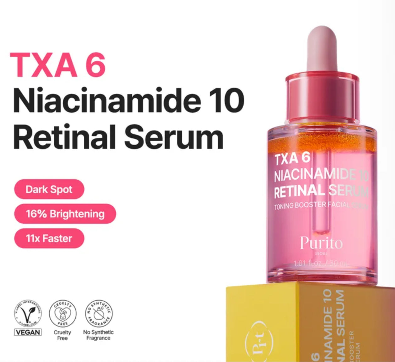 Purito TXA 6 Niacinamide 10 Retinal Serum 30mL