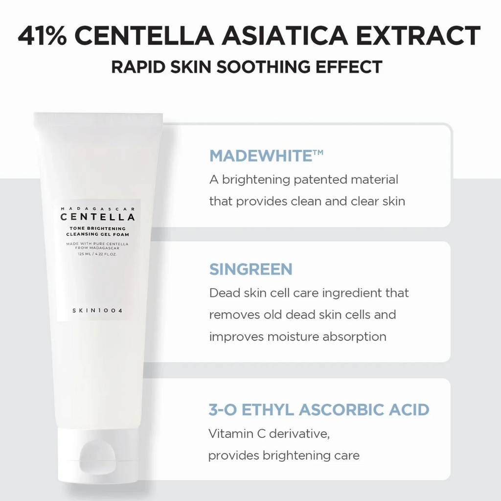 SKIN1004 Madagascar Centella Tone Brightening Cleansing Gel Foam 125mL
