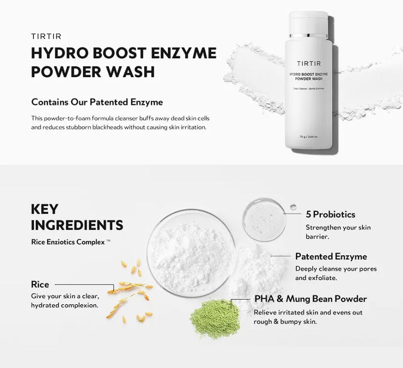 TIRTIR  Hydro Boost Enzyme Powder Wash 75g