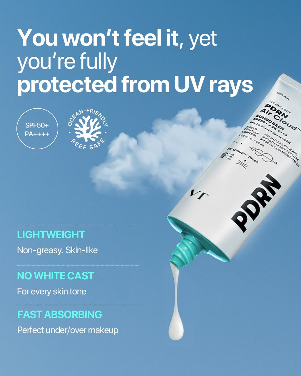VT PDRN Air Cloud Sunscreen 50mL
