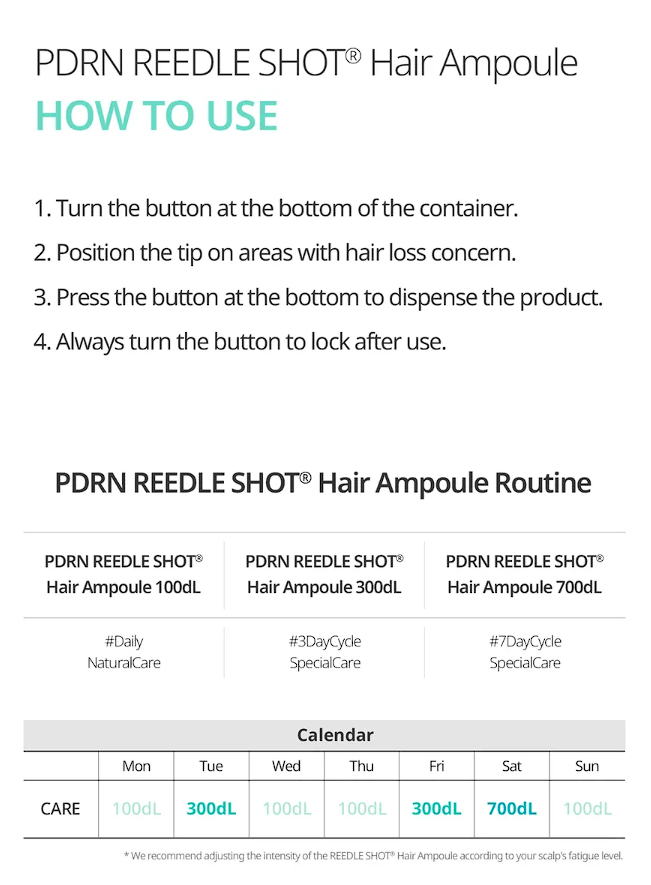 VT PDRN Reedle Shot Hair Ampoule 100dL 15mL