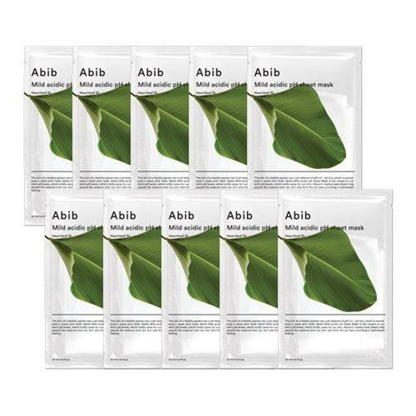 Abib Mild Acidic pH Sheet Mask Heartleaf Fit 10pc