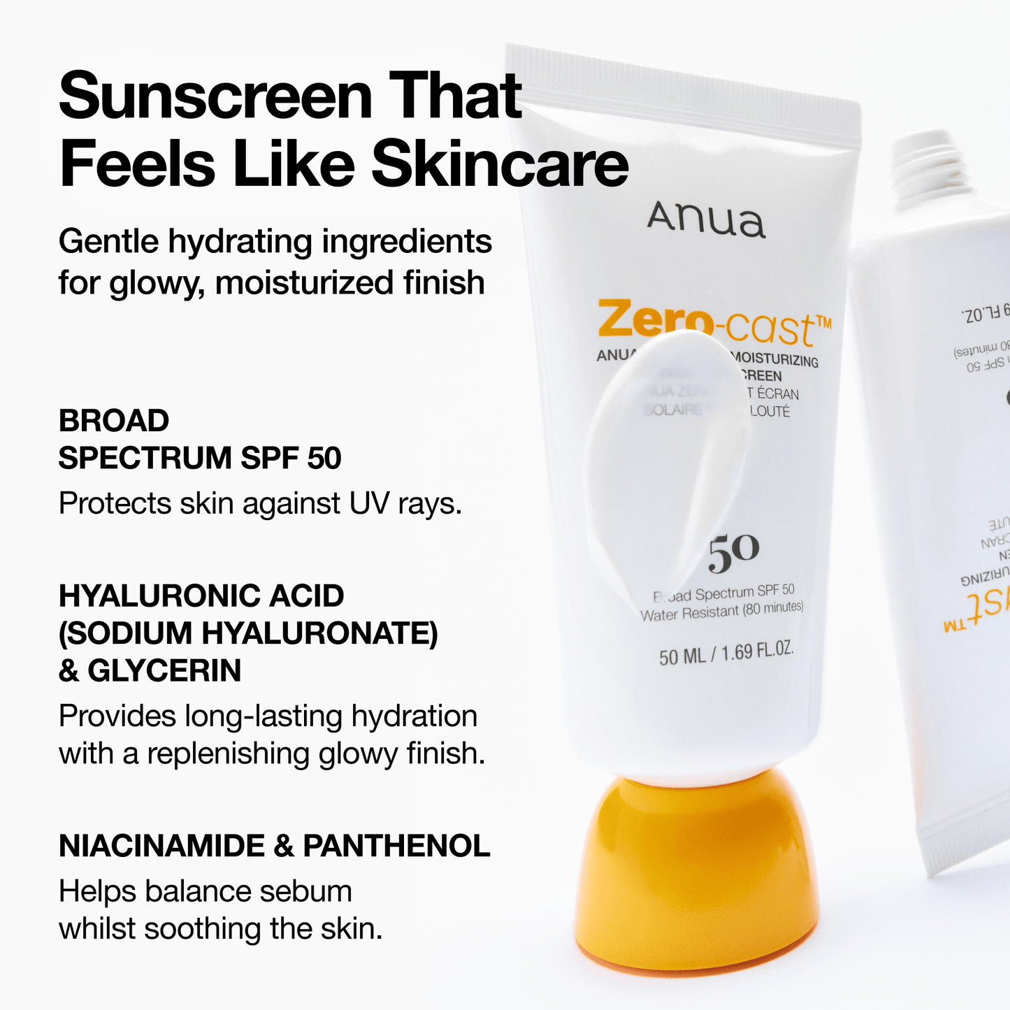 Anua Zero-Cast Moisturizing Finish Sun 50mL