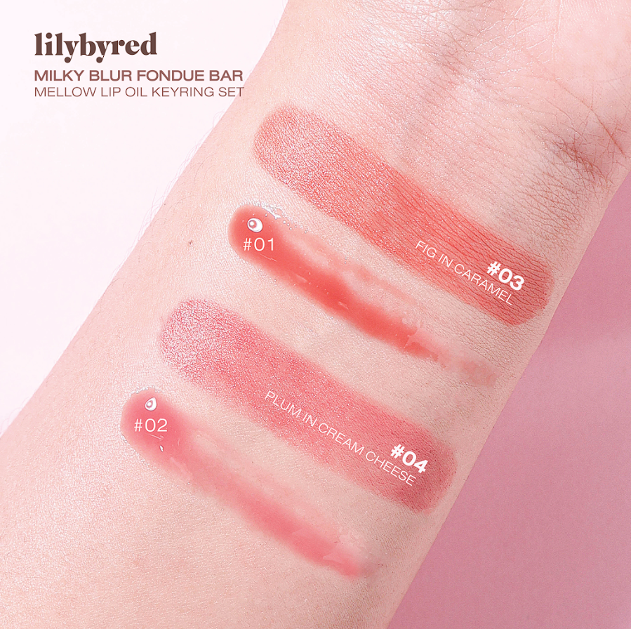 lilybyred Milky Blur Fondue Bar Mellow Lip Oil Keyring Set - 2 Colours