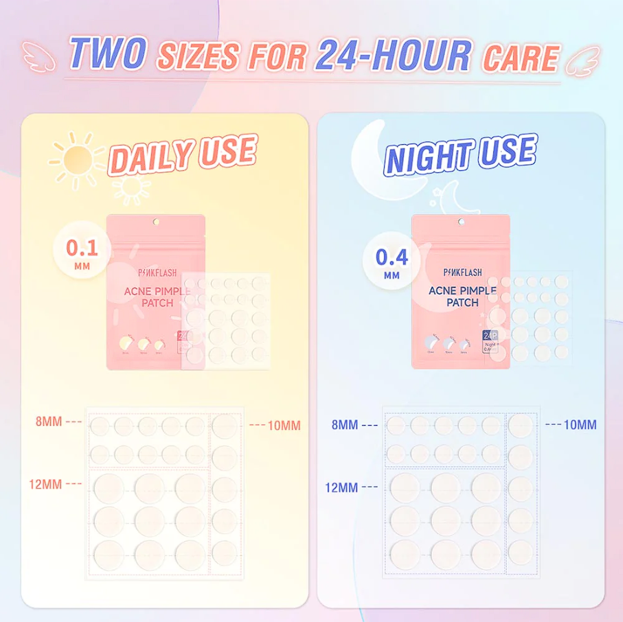 PinkFlash Tea Tree Acne Pimple Patch - Day & Night 24pcs