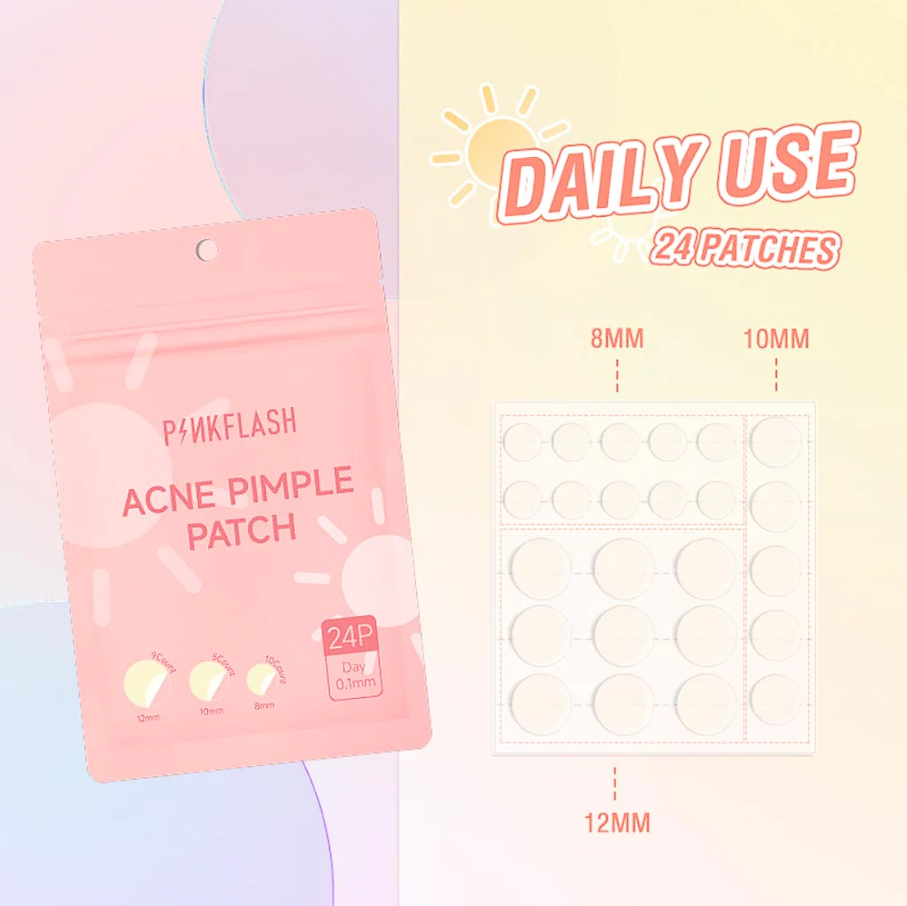 PinkFlash Tea Trea Acne Pimple Patch - Day & Night 24pcs