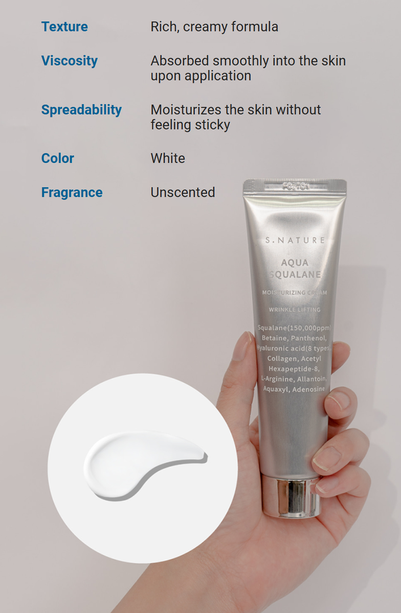 S.NATURE Aqua Squalane Moisturizing Cream JUMBO 80mL
