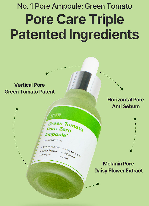 SUNGBOON EDITOR Green Tomato Pore Zero Ampoule+ 40mL